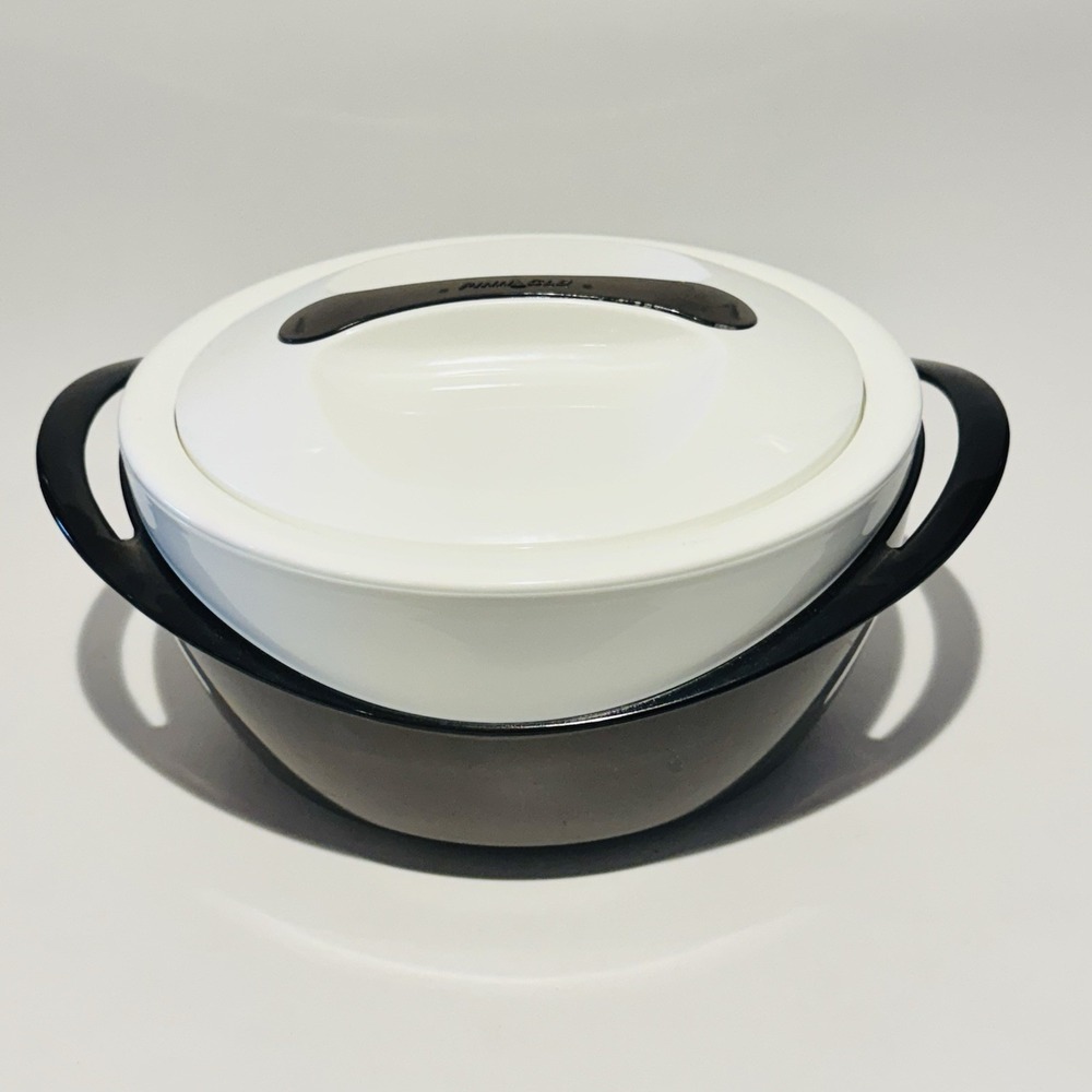Pinnacle Large Plastic Insulated Casserole Dish w/Lid‎ Black White